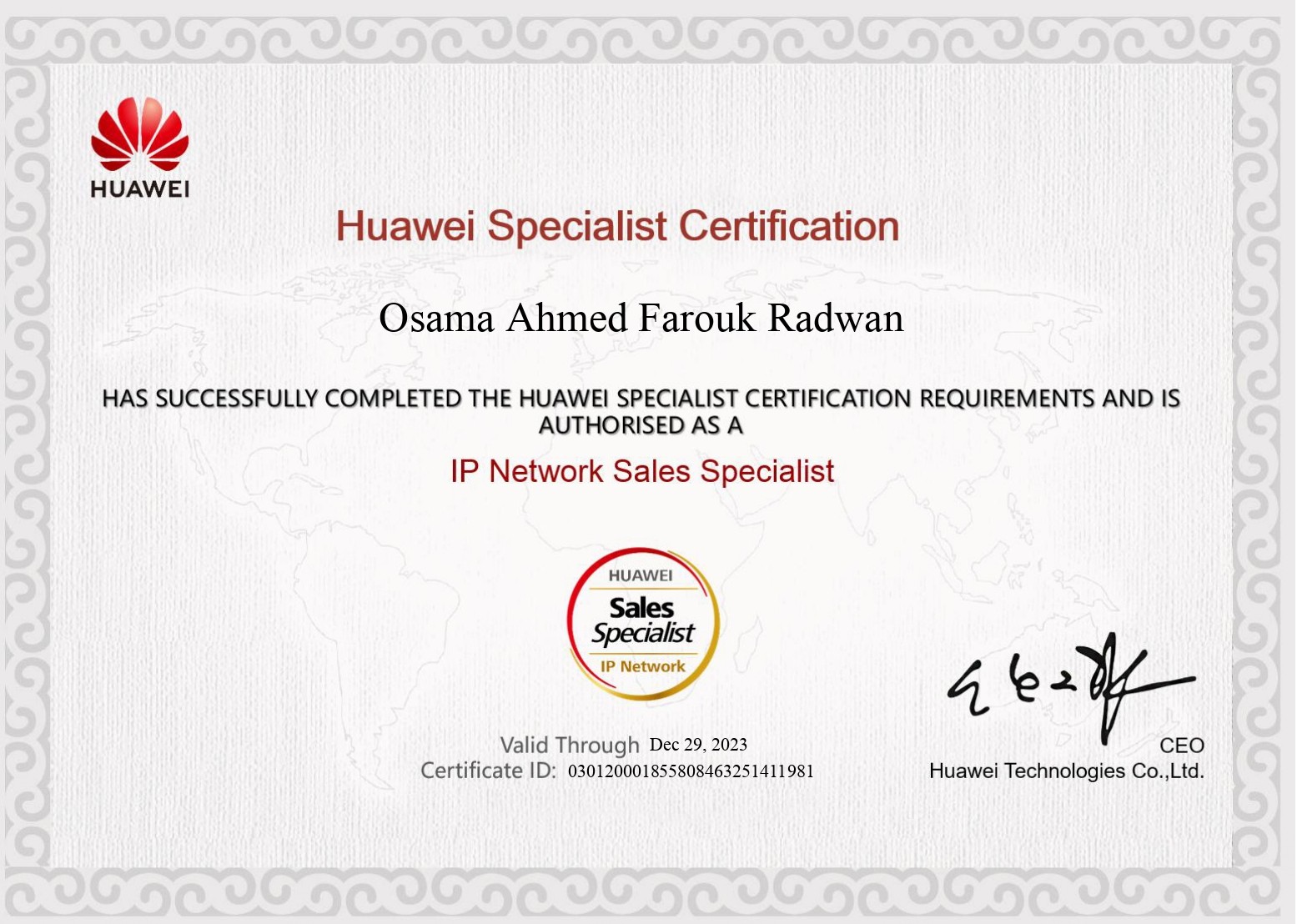 Huawei Certified Specialist Associate IP Network Sales Certificate - Huawei