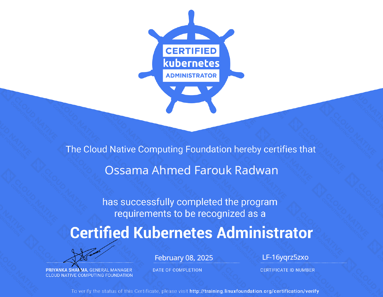 Certified Kubernetes Administrator (CKA) Course Certificate - KodeKloud